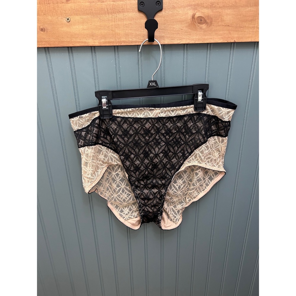 Sophie Theallet for Cacique Black Champagne Lace High Waist Brief Panty 14/16